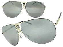 Classic Contemporary Modern Wrap Shield Style SUNGLASSES Sleek Silver Frame 1086