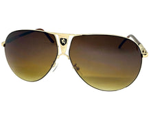 Classic Contemporary Modern Wrap Shield Style SUNGLASSES Sleek Gold Frame 1086