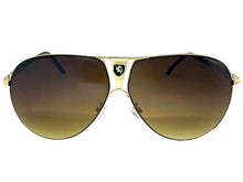 Classic Contemporary Modern Wrap Shield Style SUNGLASSES Sleek Gold Frame 1086