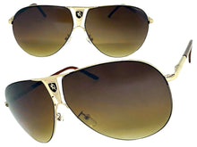 Classic Contemporary Modern Wrap Shield Style SUNGLASSES Sleek Gold Frame 1086