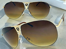 Classic Contemporary Modern Wrap Shield Style SUNGLASSES Sleek Gold Frame 1086