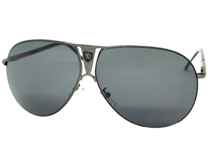 Classic Contemporary Modern Wrap Shield Style SUNGLASSES Sleek Gunmetal Frame 1086