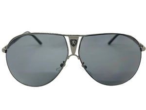 Classic Contemporary Modern Wrap Shield Style SUNGLASSES Sleek Gunmetal Frame 1086
