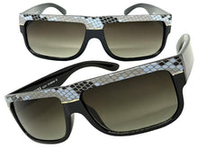Classic Vintage Retro Hip Hop Rapper Pimp Style SUNGLASSES Thick Black Snakeskin Frame 1221