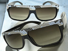 Classic Vintage Retro Hip Hop Rapper Pimp Style SUNGLASSES Thick Black Snakeskin Frame 1221