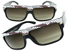 Classic Vintage Retro Hip Hop Rapper Pimp Style SUNGLASSES Thick Black Snakeskin Frame 1221