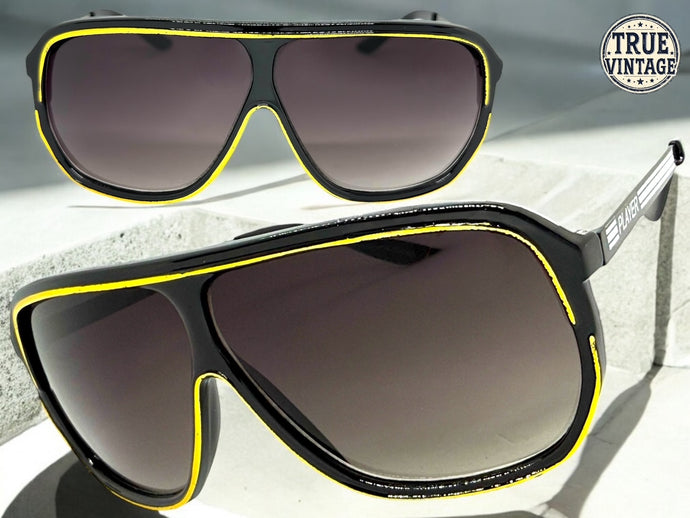 Oversized Classic True Vintage Retro Style SUNGLASSES Sleek Black Frame 5079