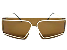 Futuristic Modern True Vintage Retro Style SUNGLASSES Sleek Gold Frame A029