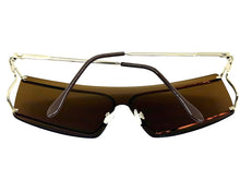 Futuristic Modern True Vintage Retro Style SUNGLASSES Sleek Gold Frame A029
