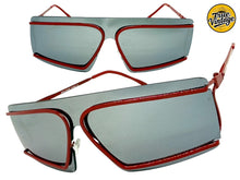 Futuristic Modern True Vintage Retro Style SUNGLASSES Sleek Red Frame A029