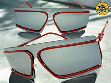 Futuristic Modern True Vintage Retro Style SUNGLASSES Sleek Red Frame A029