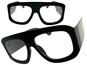 Oversized Exaggerated Vintage Retro Style Clear Lens EYEGLASSES Large Super Thick Black Frame 1386