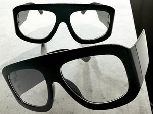 Oversized Exaggerated Vintage Retro Style Clear Lens EYEGLASSES Large Super Thick Black Frame 1386