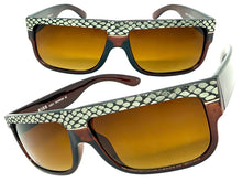 Classic Vintage Retro Hip Hop Rapper Pimp Style SUNGLASSES Thick Brown Snakeskin Frame 1221