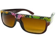 Classic Vintage Retro Hip Hop Rapper Pimp Style SUNGLASSES Thick Brown Snakeskin Frame 1221