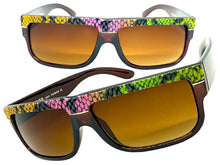 Classic Vintage Retro Hip Hop Rapper Pimp Style SUNGLASSES Thick Brown Snakeskin Frame 1221