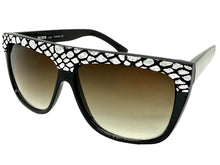 Oversized Classic Vintage Retro Style SUNGLASSES Large Black Snakeskin Frame 1201