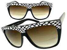 Oversized Classic Vintage Retro Style SUNGLASSES Large Black Snakeskin Frame 1201