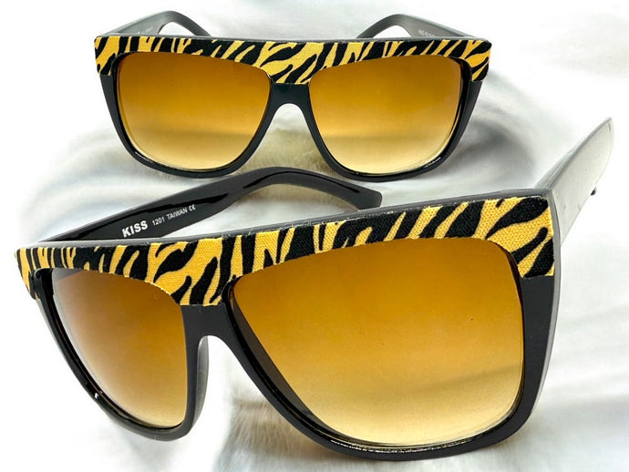 Oversized Classic Vintage Retro Style SUNGLASSES Large Black Tiger Frame 1201