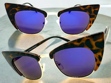 Classic Vintage Retro Cat Eye Style SUNGLASSES Funky Tortoise & Gold Frame 1751
