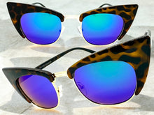 Classic Vintage Retro Cat Eye Style SUNGLASSES Funky Tortoise & Gold Frame 1751