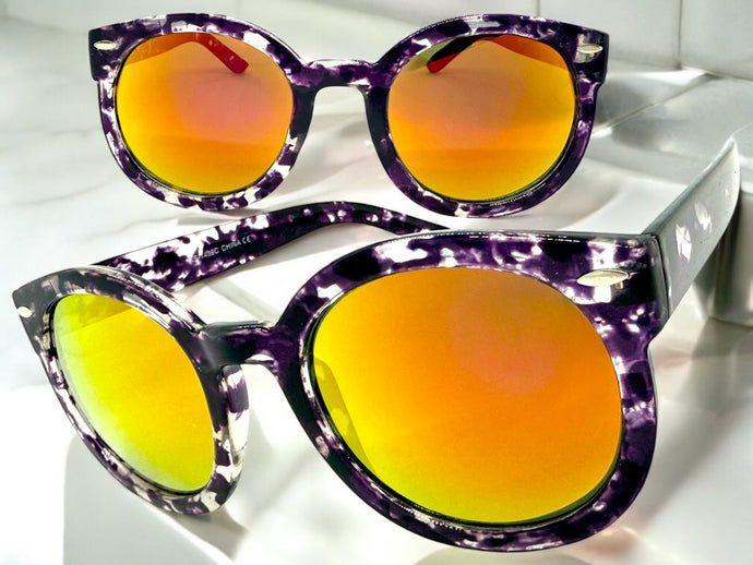 Exaggerated Classic Vintage Retro Style SUNGLASSES Round Tortoise Frame 1439