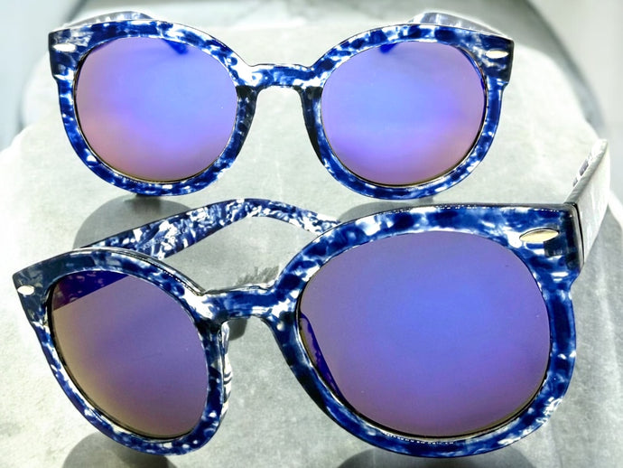 Exaggerated Classic Vintage Retro Style SUNGLASSES Round Tortoise Frame 1439