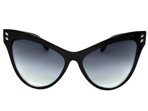 Oversized Exaggerated Classic Vintage Retro Cat Eye Style SUNGLASSES Large Black Frame 1825