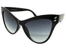 Oversized Exaggerated Classic Vintage Retro Cat Eye Style SUNGLASSES Large Black Frame 1825