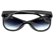 Oversized Exaggerated Classic Vintage Retro Cat Eye Style SUNGLASSES Large Black Frame 1825