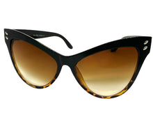 Oversized Exaggerated Classic Vintage Retro Cat Eye Style SUNGLASSES Large Black Frame 1825