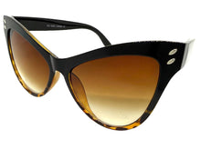 Oversized Exaggerated Classic Vintage Retro Cat Eye Style SUNGLASSES Large Black Frame 1825