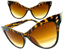 Oversized Exaggerated Classic Vintage Retro Cat Eye Style SUNGLASSES Large Tortoise Frame 1825