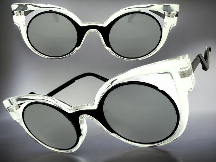 Classic Vintage Retro Cat Eye Style SUNGLASSES Funky Clear Frame 1737