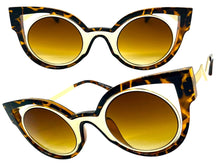 Classic Vintage Retro Cat Eye Style SUNGLASSES Funky Tortoise & Gold Frame 1737