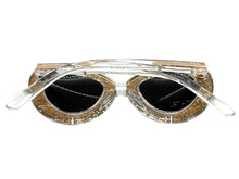 Exaggerated Classic Vintage Retro Cat Eye Style SUNGLASSES Funky Clear & Gold Frame 1650
