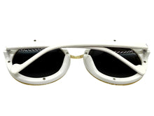 Oversized Exaggerated Vintage Retro Style SUNGLASSES Large Round White Frame - Blue Lens 1670