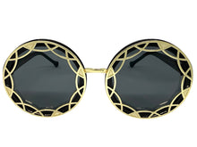 Oversized Exaggerated Vintage Retro Style SUNGLASSES Large Round Black Frame - Dark Lens 1670