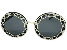 Oversized Exaggerated Vintage Retro Style SUNGLASSES Large Round Black Frame - Dark Lens 1670