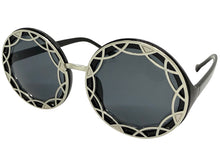 Oversized Exaggerated Vintage Retro Style SUNGLASSES Large Round Black Frame - Dark Lens 1670