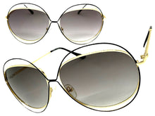Oversized Exaggerated Vintage Retro Style SUNGLASSES Large Gold Frame A253