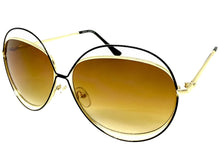 Oversized Exaggerated Vintage Retro Style SUNGLASSES Large Gold Frame A253