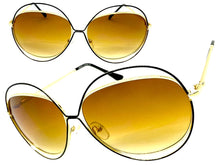 Oversized Exaggerated Vintage Retro Style SUNGLASSES Large Gold Frame A253