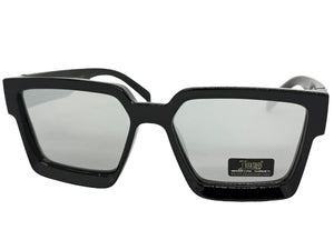 Classic Hardcore Biker Gangster Style LOCS SUNGLASSES Black Frame - Silver Lens 91209
