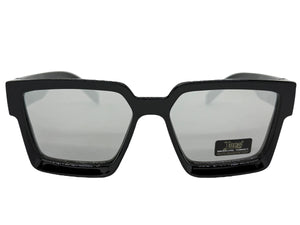 Classic Hardcore Biker Gangster Style LOCS SUNGLASSES Black Frame - Silver Lens 91209