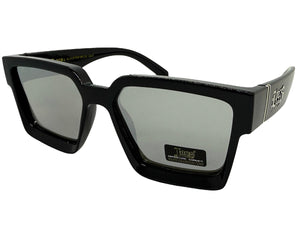 Classic Hardcore Biker Gangster Style LOCS SUNGLASSES Black Frame - Silver Lens 91209
