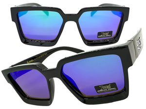 Classic Hardcore Biker Gangster Style LOCS SUNGLASSES Black Frame - Green Lens 91209