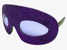 Vibrant Mardi Gras Party Club Beach Cruise Raver Festival SUNGLASSES Fun Shades Purple Glitter Frame 1238
