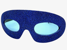 Vibrant Mardi Gras Party Club Beach Cruise Raver Festival SUNGLASSES Fun Shades Blue Glitter Frame 1238