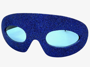 Vibrant Mardi Gras Party Club Beach Cruise Raver Festival SUNGLASSES Fun Shades Blue Glitter Frame 1238